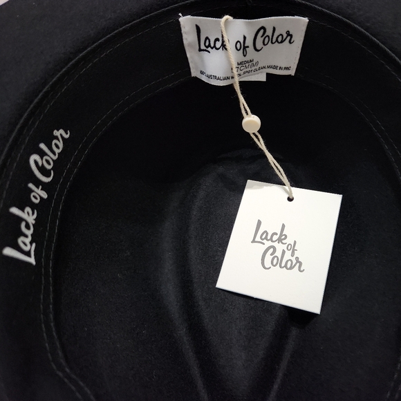 Lack of Color Black Wool Unisex Hat Size XL 7 5/8" Med 7 1/8" - Picture 3 of 5